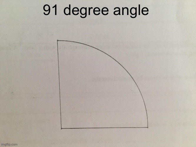 91 degree angle | made w/ Imgflip meme maker