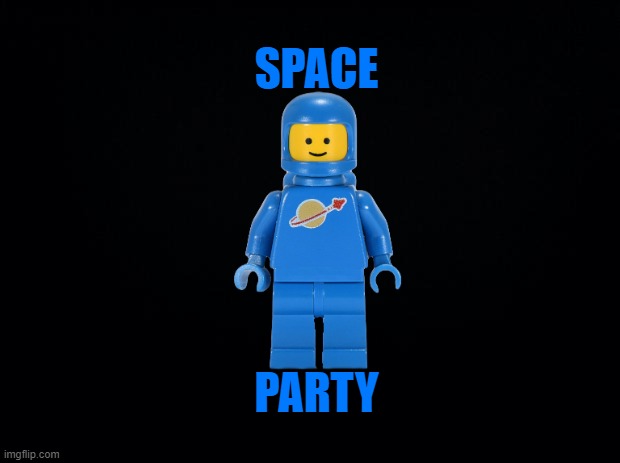space party flag | SPACE; PARTY | image tagged in black background | made w/ Imgflip meme maker
