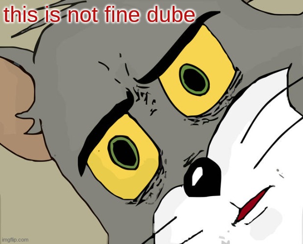 this is not fine dube | image tagged in memes,unsettled tom | made w/ Imgflip meme maker