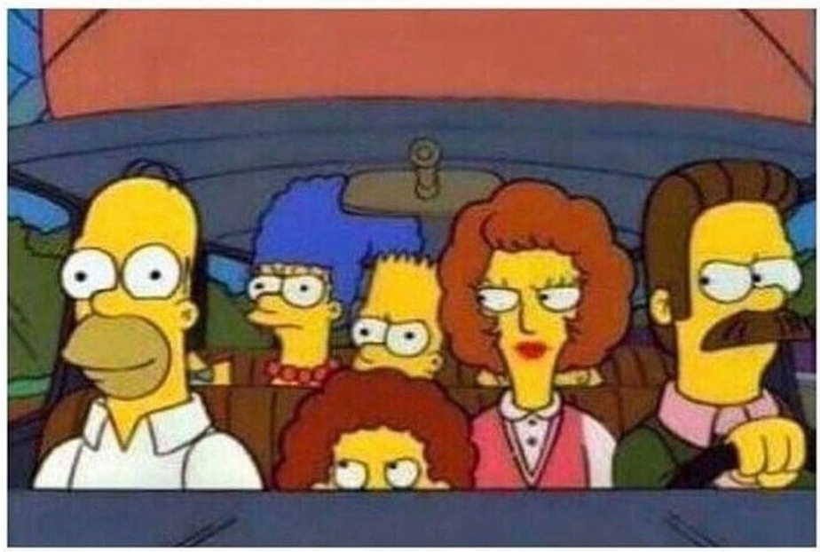 Simpsons Angry Driving a Car Blank Meme Template