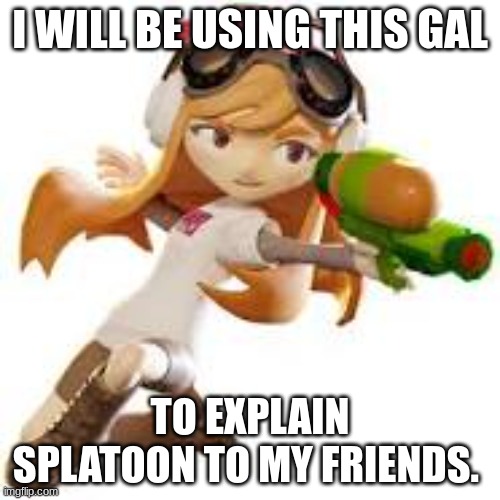 I WILL BE USING THIS GAL; TO EXPLAIN SPLATOON TO MY FRIENDS. | made w/ Imgflip meme maker