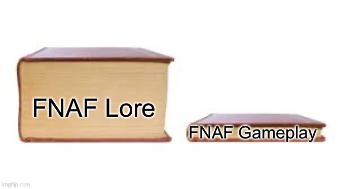 Matpat over-complicates Fnaf lore -^- | FNAF Gameplay; FNAF Lore | image tagged in big book small book,fnaf | made w/ Imgflip meme maker