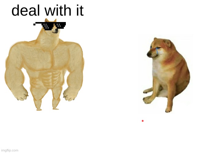 Buff Doge vs. Cheems | deal with it | image tagged in memes,buff doge vs cheems | made w/ Imgflip meme maker