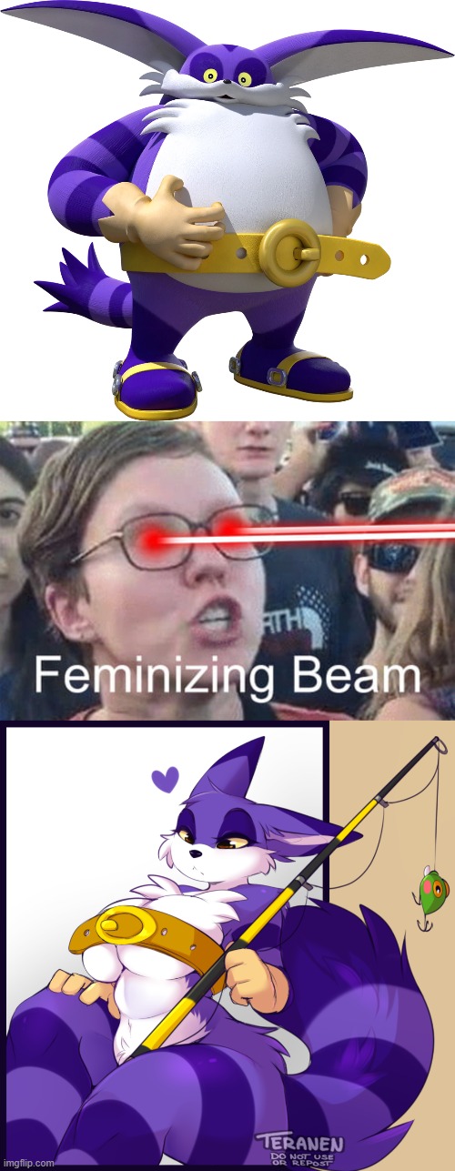 LMAO, Still thicc (By teranen) | image tagged in femizining beam,furry,memes,funny,big the cat,i feel like i might've started another beam trend xd | made w/ Imgflip meme maker