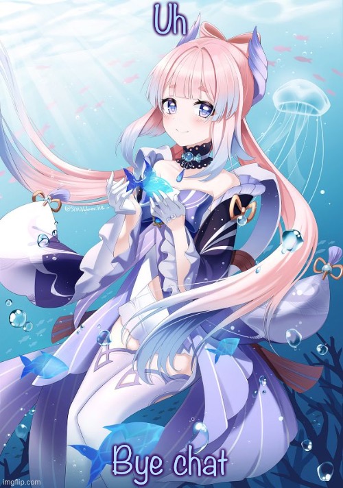 Sangonomiya Kokomi | Uh; Bye chat | image tagged in sangonomiya kokomi | made w/ Imgflip meme maker