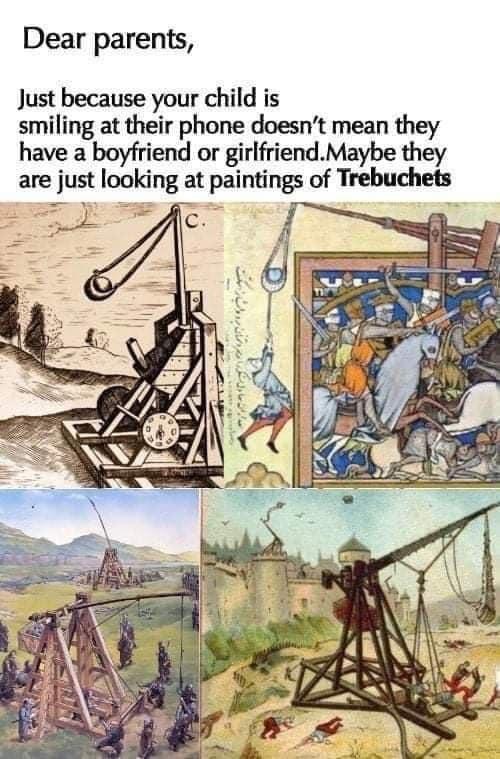 Paintings of trebuchets Blank Meme Template