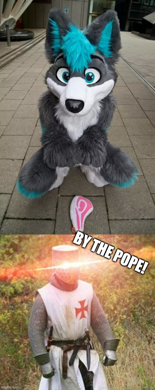 BY THE POPE! | image tagged in furry,crusade | made w/ Imgflip meme maker