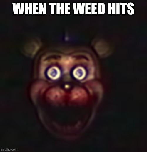 FNAF | WHEN THE WEED HITS | image tagged in funny memes | made w/ Imgflip meme maker