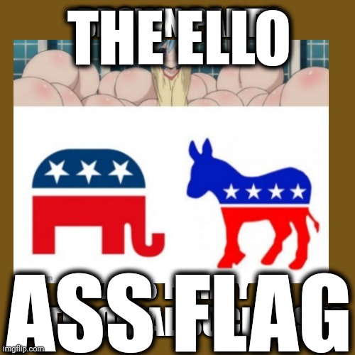 crop flag prop | THE ELLO; ASS FLAG | image tagged in politics | made w/ Imgflip meme maker