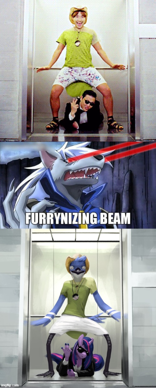 xD (By GeeWolf) | image tagged in furrynizing beam,furry,my little pony,memes,funny,psy | made w/ Imgflip meme maker