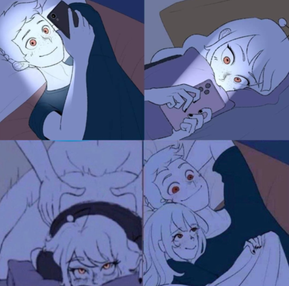 Teenagers texting Blank Meme Template