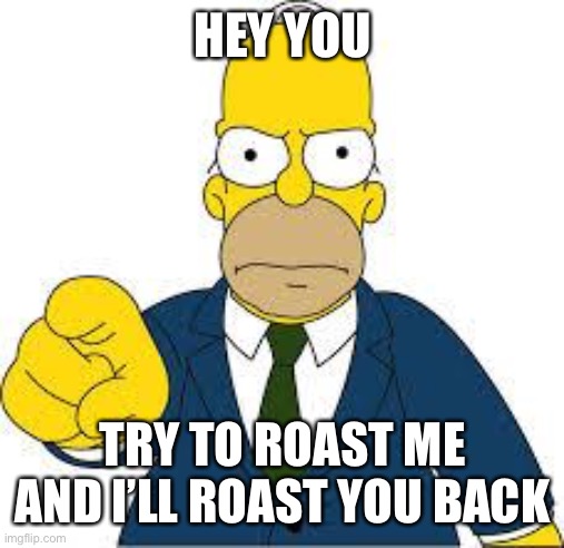 Roast me | HEY YOU; TRY TO ROAST ME AND I’LL ROAST YOU BACK | image tagged in hey you,roasted,lol | made w/ Imgflip meme maker