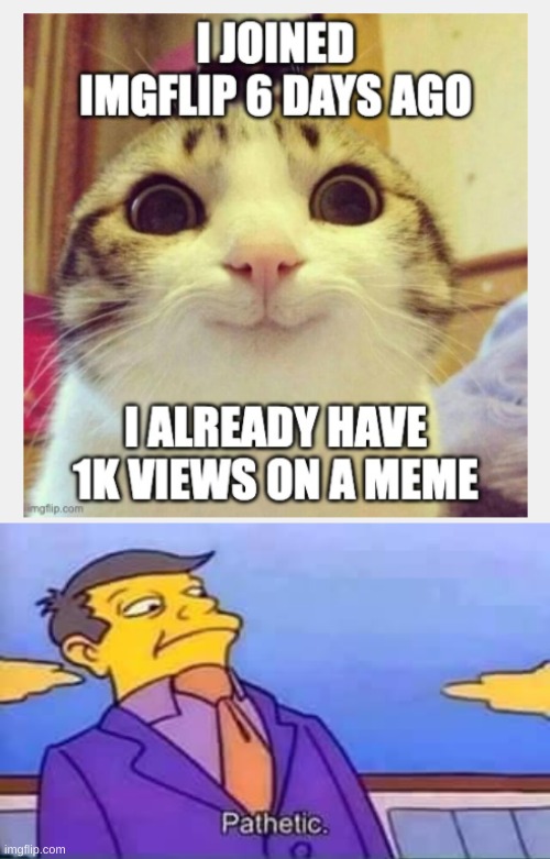 ive had 50k views just 3 days ago | image tagged in skinner pathetic | made w/ Imgflip meme maker