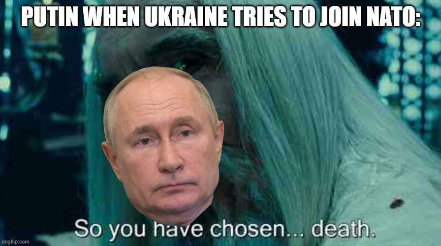 What is really going on in my head | PUTIN WHEN UKRAINE TRIES TO JOIN NATO: | image tagged in so you have chosen death | made w/ Imgflip meme maker