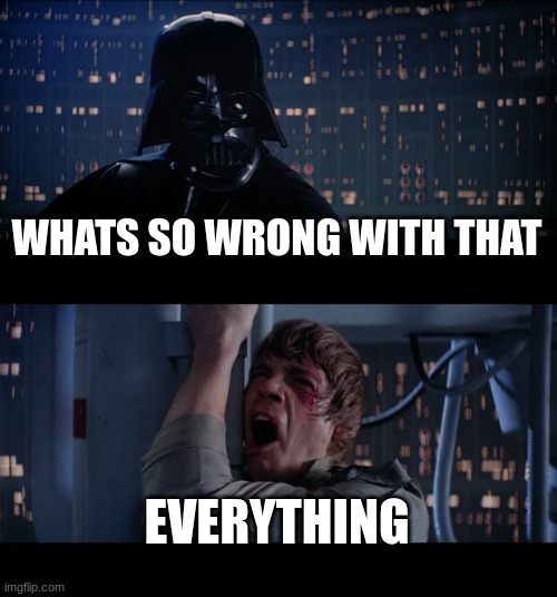 Star Wars No Meme | WHATS SO WRONG WITH THAT EVERYTHING | image tagged in memes,star wars no | made w/ Imgflip meme maker