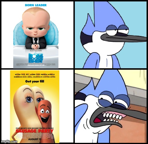I get disgusted by Sausage party because it is horrible | image tagged in mordecai disgusted,bad movie | made w/ Imgflip meme maker