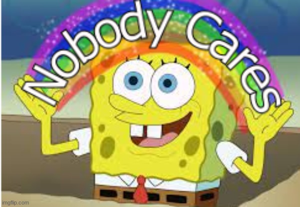 Nobody Cares | image tagged in spongbob,nobody cares | made w/ Imgflip meme maker