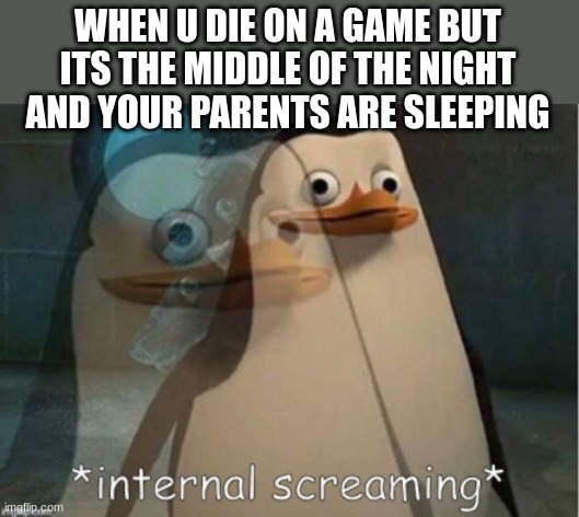 *internal screaming* | WHEN U DIE ON A GAME BUT ITS THE MIDDLE OF THE NIGHT AND YOUR PARENTS ARE SLEEPING | image tagged in relatable,funny because it's true | made w/ Imgflip meme maker
