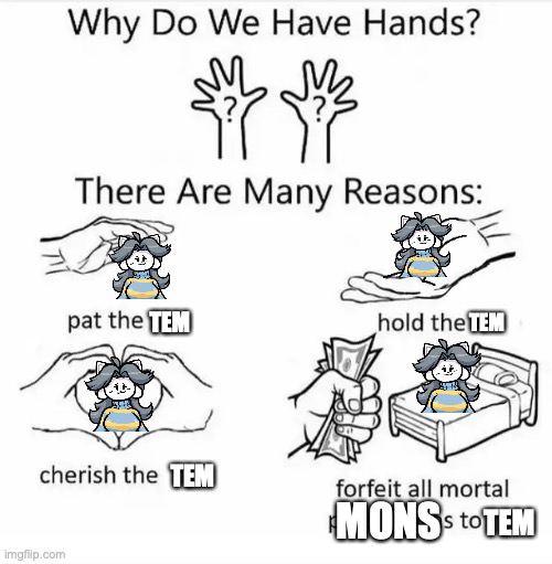 why do we have hands | TEM TEM TEM MONS TEM | image tagged in why do we have hands | made w/ Imgflip meme maker