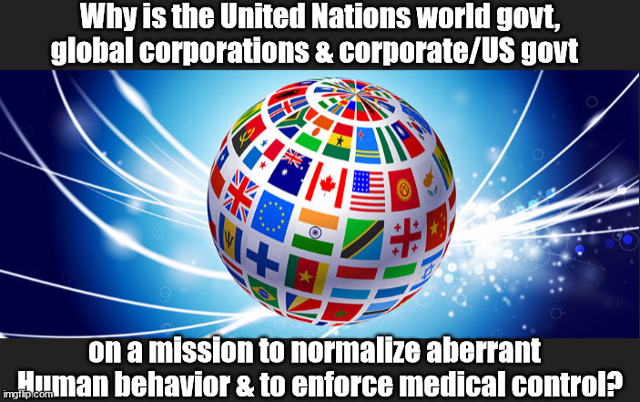 A ? worth asking that Frog in the Pot as the waters begin to bubble around you and you break a serious sweat. | Why is the United Nations world govt,
global corporations & corporate/US govt; on a mission to normalize aberrant  
Human behavior & to enforce medical control? | image tagged in memes,disney,political | made w/ Imgflip meme maker