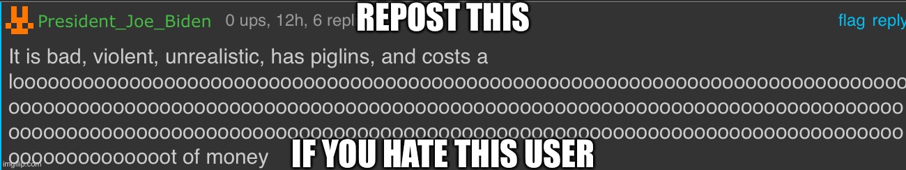 REPOST THIS; IF YOU HATE THIS USER | made w/ Imgflip meme maker