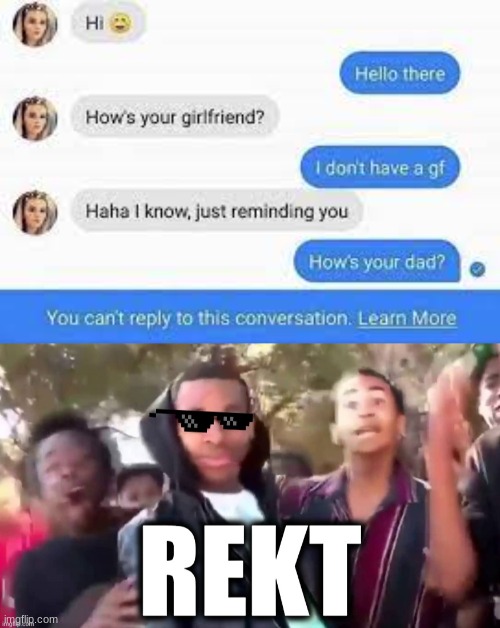 SAVAGE ROAST SIZE | image tagged in rekt,text messages,imessage,memes,funny,dastarminers awesome memes | made w/ Imgflip meme maker