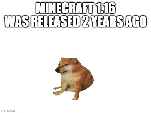 MINECRAFT 1.16 WAS RELEASED 2 YEARS AGO | made w/ Imgflip meme maker