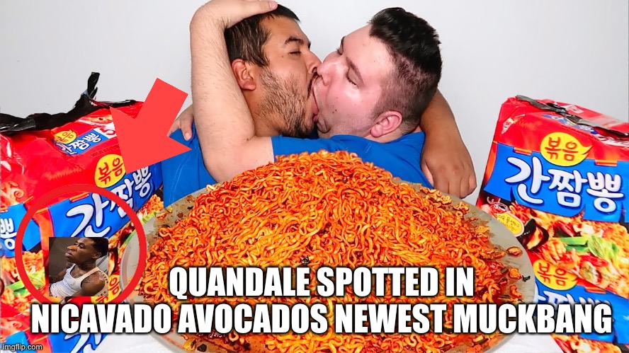 Spotted! | QUANDALE SPOTTED IN NICAVADO AVOCADOS NEWEST MUCKBANG | image tagged in funny,fun,cat,pets,gay | made w/ Imgflip meme maker