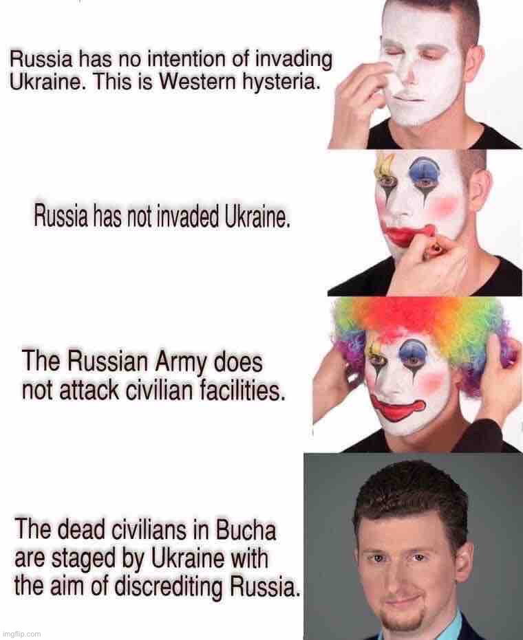 Russian propaganda clown | image tagged in russian propaganda clown | made w/ Imgflip meme maker