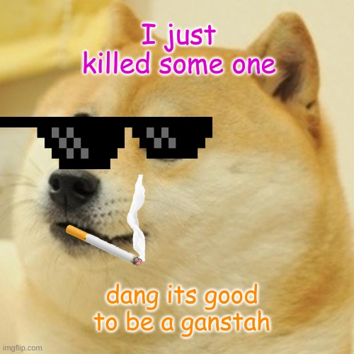 Doge | I just killed some one; dang its good to be a ganstah | image tagged in memes,doge | made w/ Imgflip meme maker