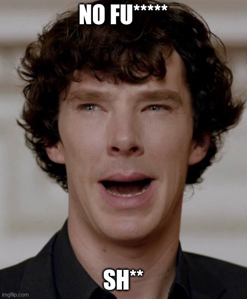 No Sh** Sherlock | NO FU***** SH** | image tagged in no sh sherlock | made w/ Imgflip meme maker