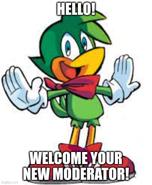 bin | HELLO! WELCOME YOUR NEW MODERATOR! | image tagged in sonic | made w/ Imgflip meme maker