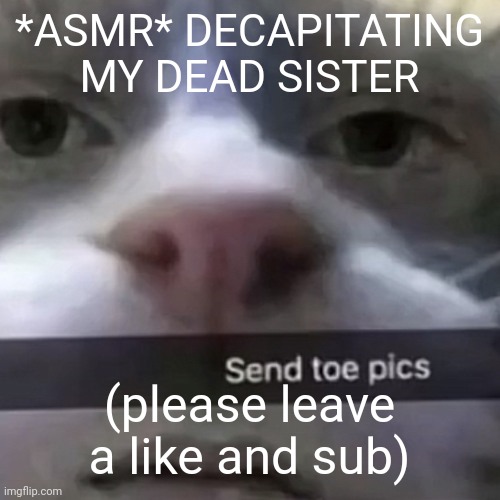 kat | *ASMR* DECAPITATING MY DEAD SISTER; (please leave a like and sub) | image tagged in kat | made w/ Imgflip meme maker