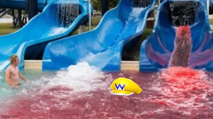 Wario dies in a water slide accident.mp3 | image tagged in wario dies,wario,waterslide,memes | made w/ Imgflip meme maker