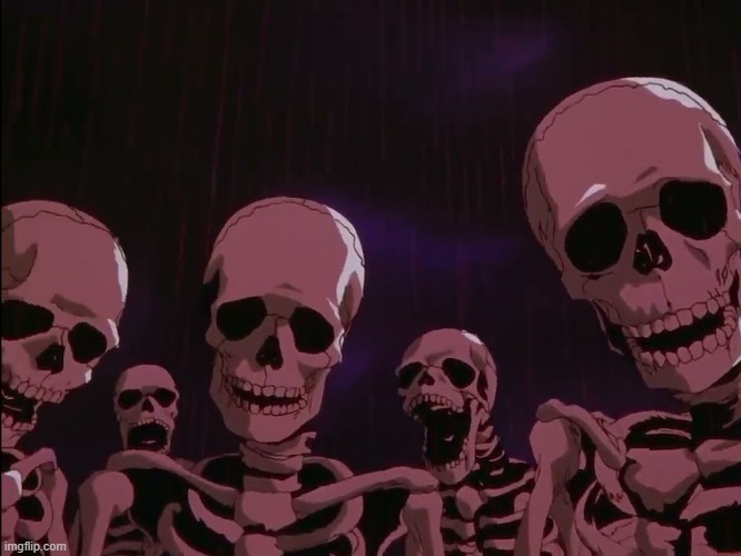 Skeletons Roasting Jellybean | image tagged in skeletons roasting jellybean | made w/ Imgflip meme maker