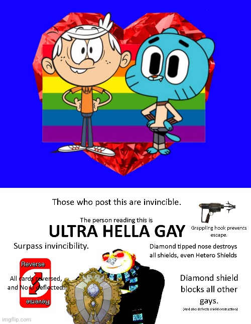 omg man oh hell nah | image tagged in ultra hella gay,gumball,lincoln loud,the amazing world of gumball,the loud house,cringe | made w/ Imgflip meme maker