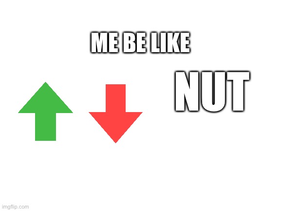Blank White Template | NUT ME BE LIKE | image tagged in blank white template | made w/ Imgflip meme maker