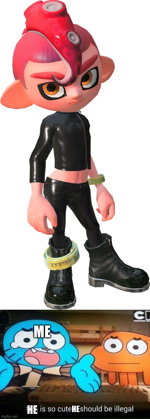 I’m not lying | ME; HE; HE | image tagged in male agent 8,this is so cute it should be illegal | made w/ Imgflip meme maker