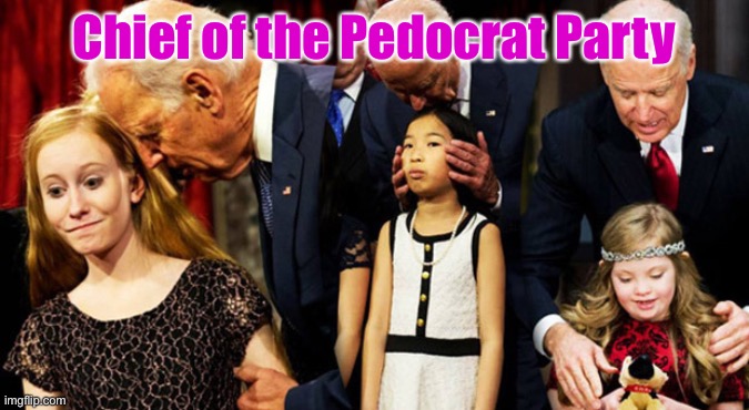 The new party platform: to be approved by Justice Ketanji | Chief of the Pedocrat Party | image tagged in creepy joe biden sniff,pedocrat,perperts,molesters,doceats | made w/ Imgflip meme maker
