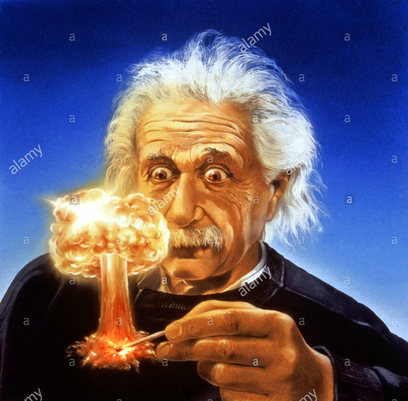 Albert Einstein nuclear match stock image Blank Meme Template