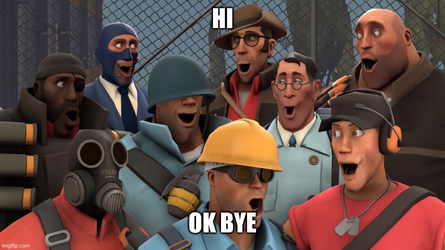 TF2 pog | HI; OK BYE | image tagged in tf2 pog | made w/ Imgflip meme maker