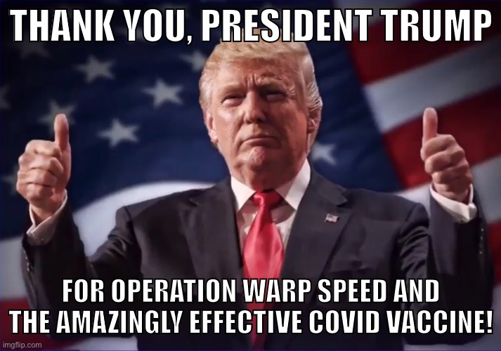 Thank you President Trump for Operation Warp Speed Blank Meme Template