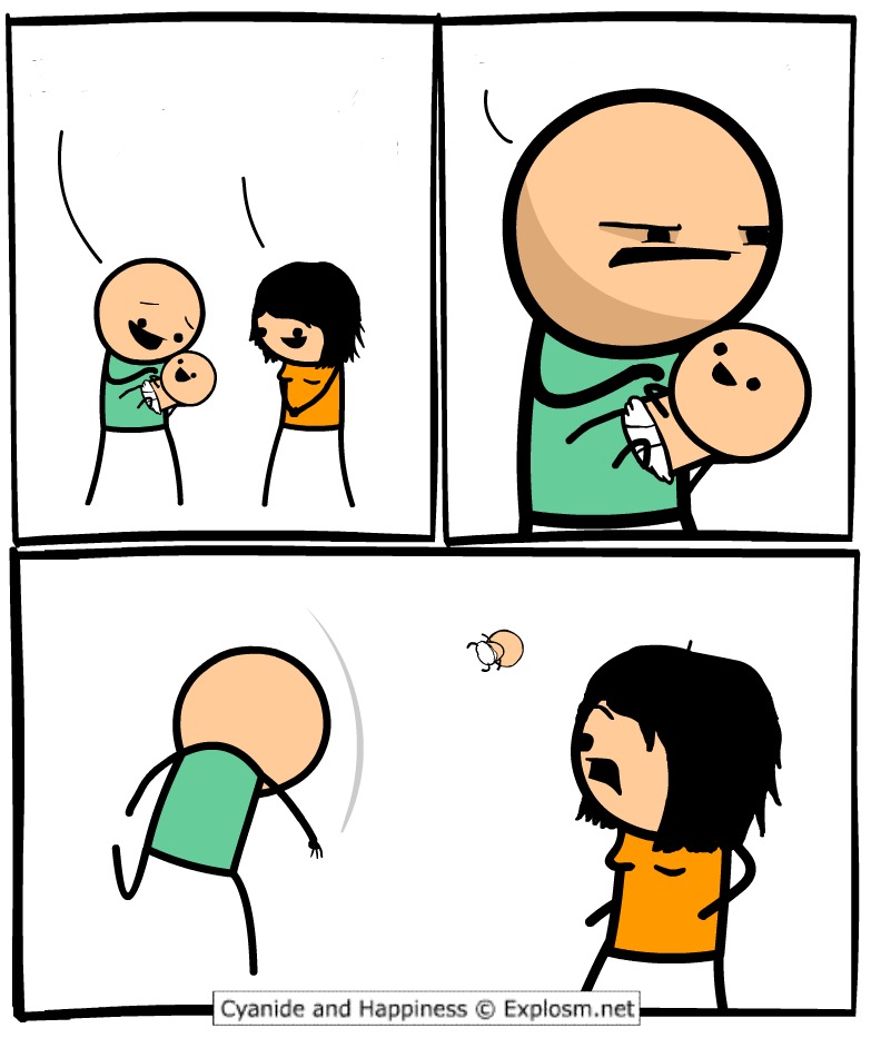 High Quality Cyanide and Happiness Throw Baby Blank Meme Template