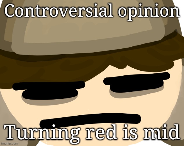 co. | Controversial opinion; Turning red is mid | made w/ Imgflip meme maker
