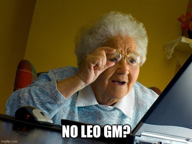 Grandma Finds The Internet Meme | NO LEO GM? | image tagged in memes,grandma finds the internet | made w/ Imgflip meme maker