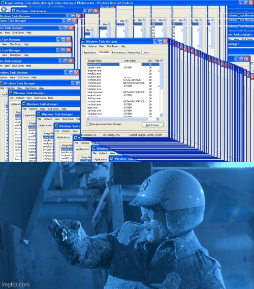 Computers Be Like | image tagged in computer,terminator,terminator 2,freeze,movie,when your computer freezes | made w/ Imgflip meme maker