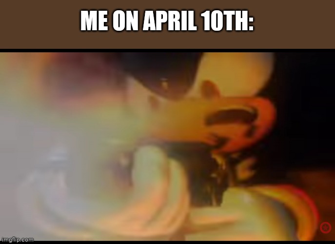 remember, no femboy | ME ON APRIL 10TH: | image tagged in shadow | made w/ Imgflip meme maker
