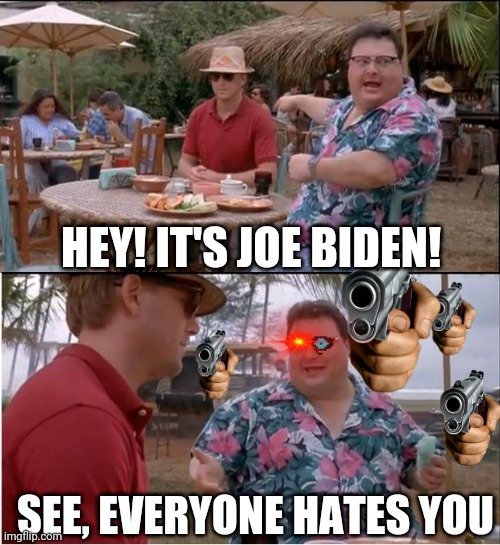 My opinion on life | HEY! IT'S JOE BIDEN! SEE, EVERYONE HATES YOU | image tagged in memes,see nobody cares | made w/ Imgflip meme maker