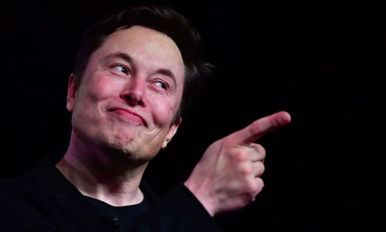 Elon Musk pointing Blank Meme Template