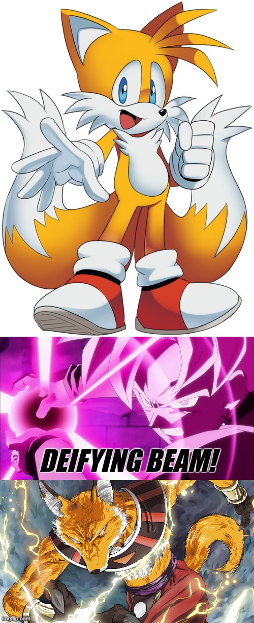 I WILL NEVER RUN OUT OF BEAMS! *Evil laughter!* | image tagged in tails cartoon,deifying beam,memes,funny,liquiir,dragon ball | made w/ Imgflip meme maker